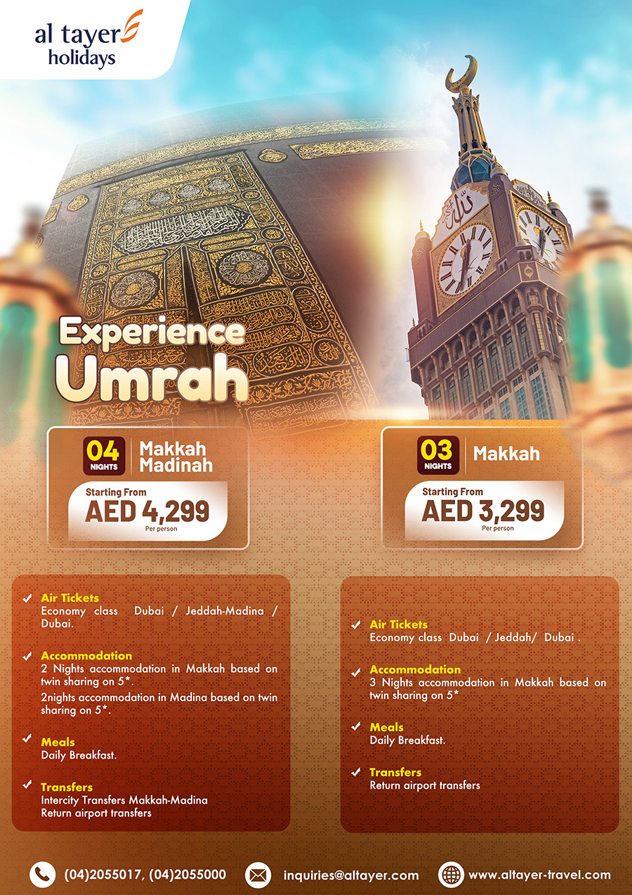 Umarah-Al Tayer Holidays-all inclusive packages