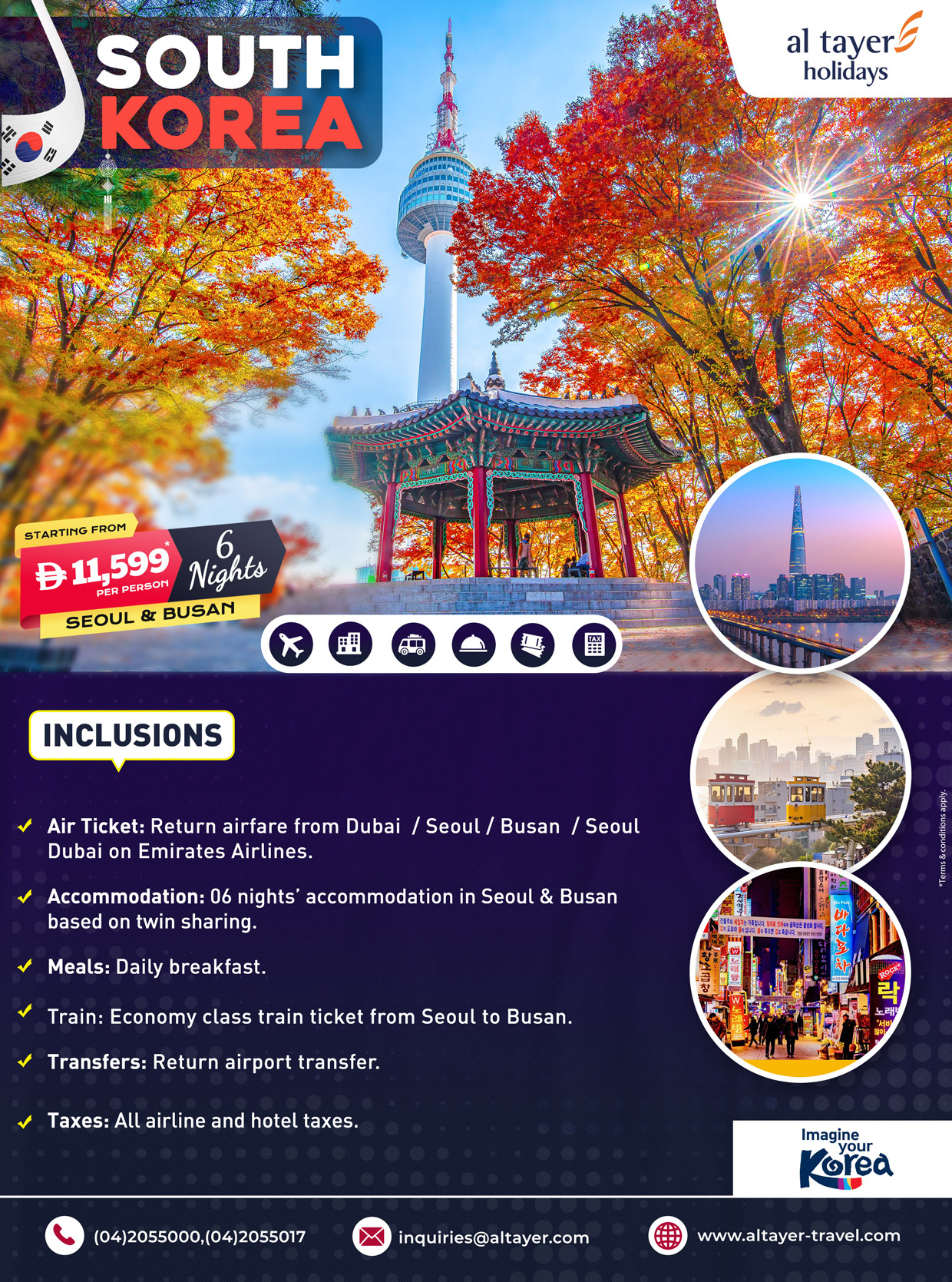 South Korea deals from dubai, all inclusive